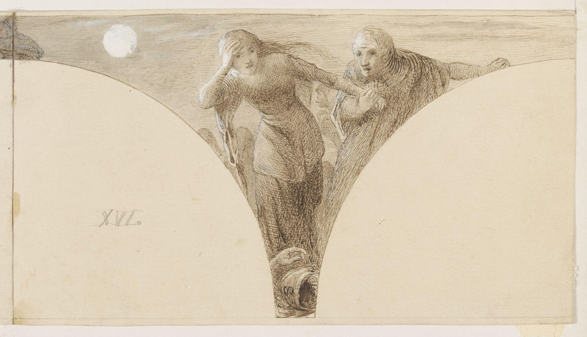 Women looking out for their husbands and brothers, William Bell Scott, ca. 1865