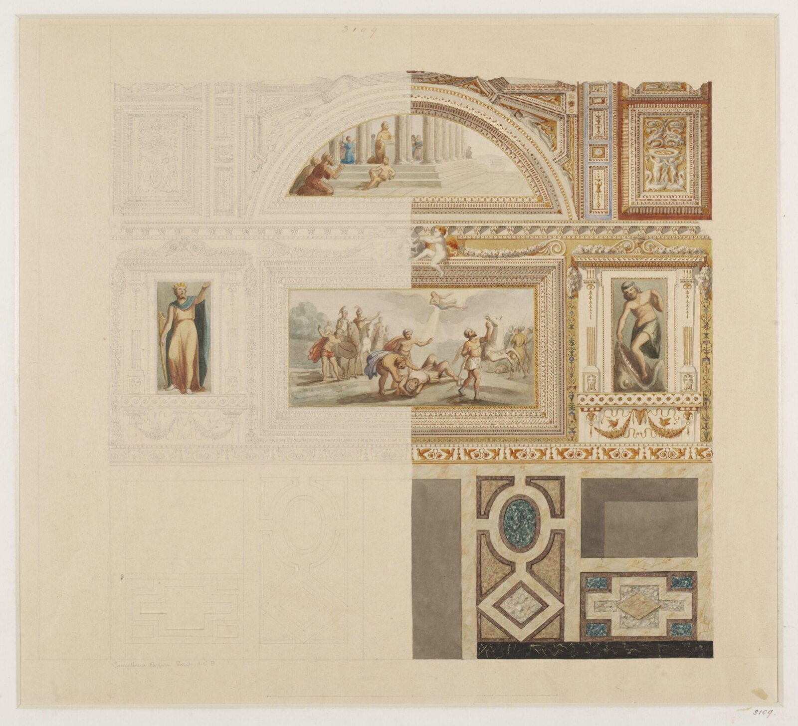 Drawing, Ludwig Wilhelm Heinrich Gruner, 19th century