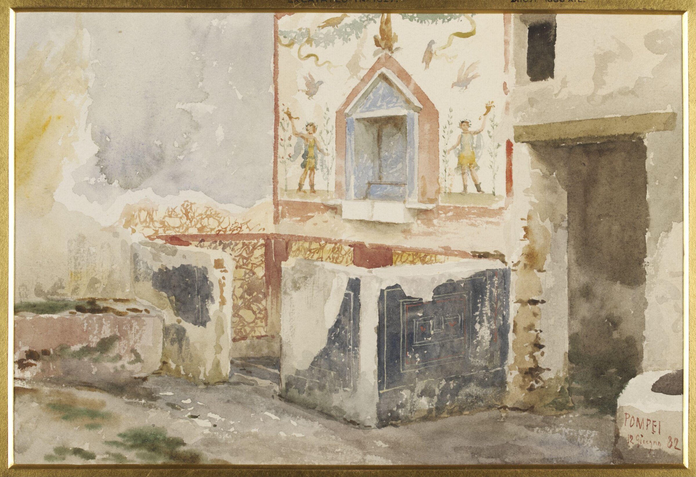 Painting of Pompeii, Luigi Bazzani, 12th June 1882