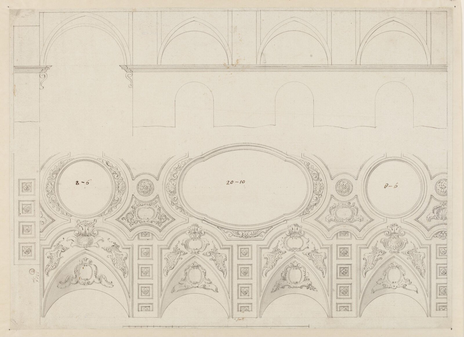 Drawing, James Gibbs, mid 18th century