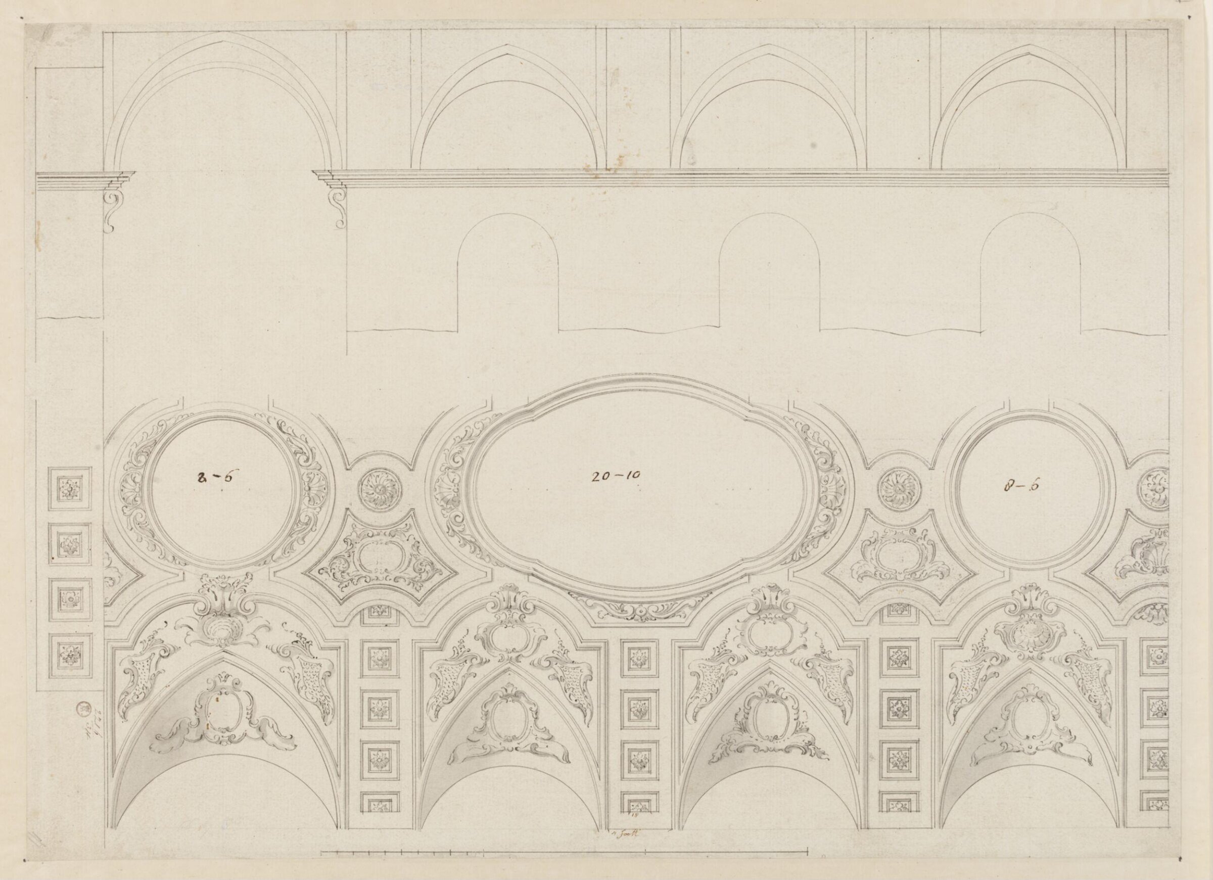 Drawing, James Gibbs, mid 18th century