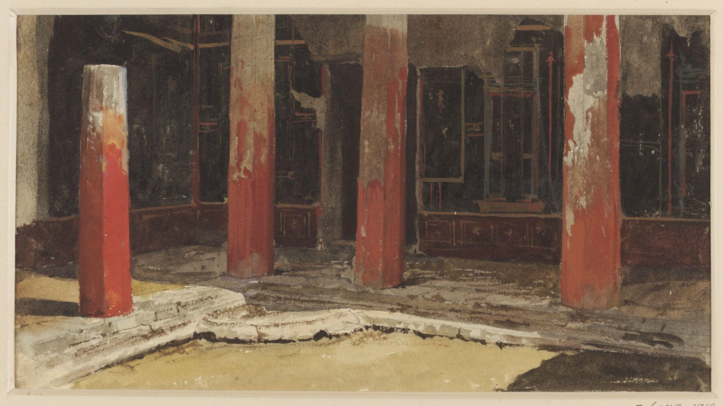 Watercolour painting, Luigi Bazzani, late 19th century
