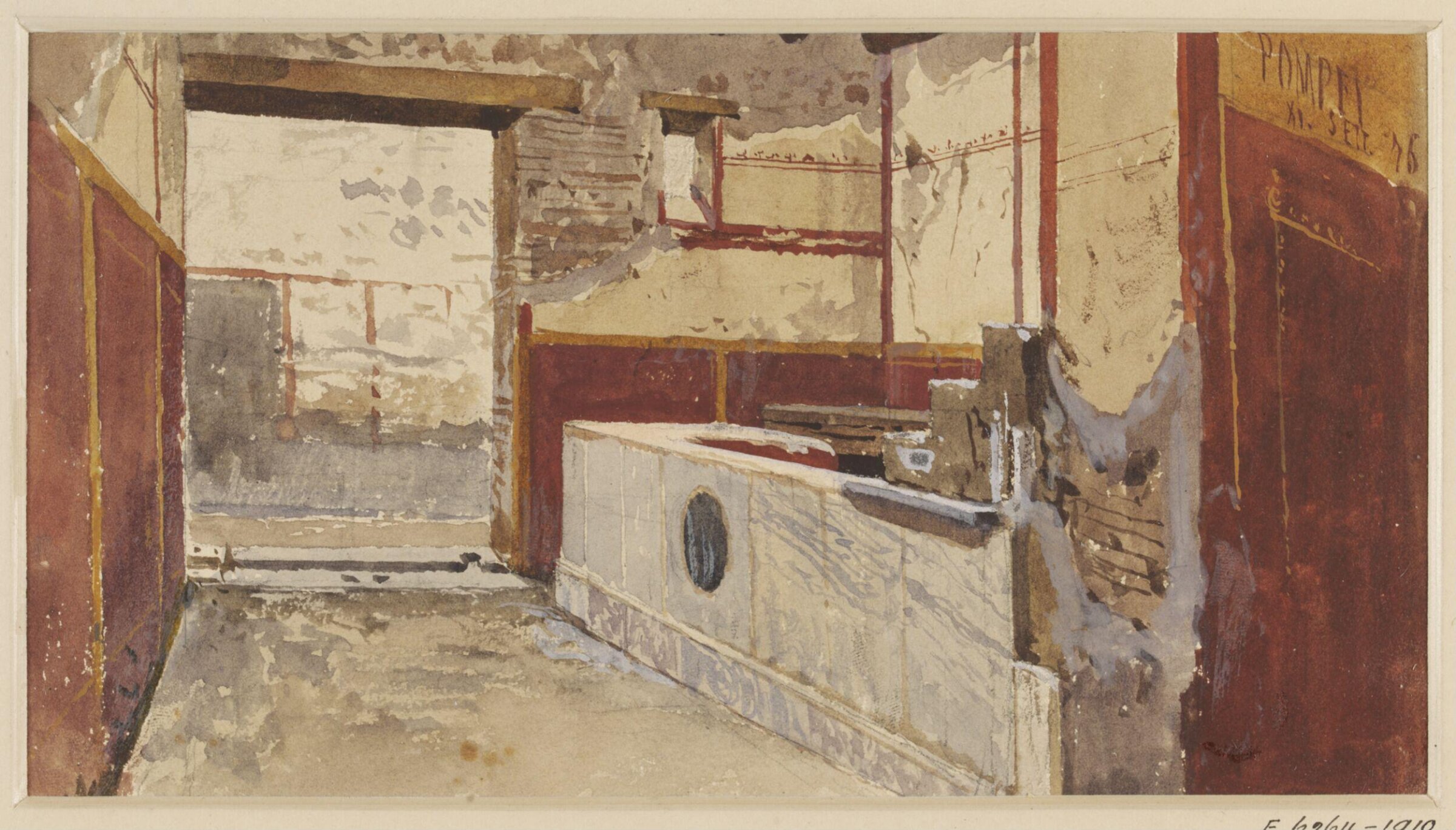 Watercolour painting, Luigi Bazzani, 1876