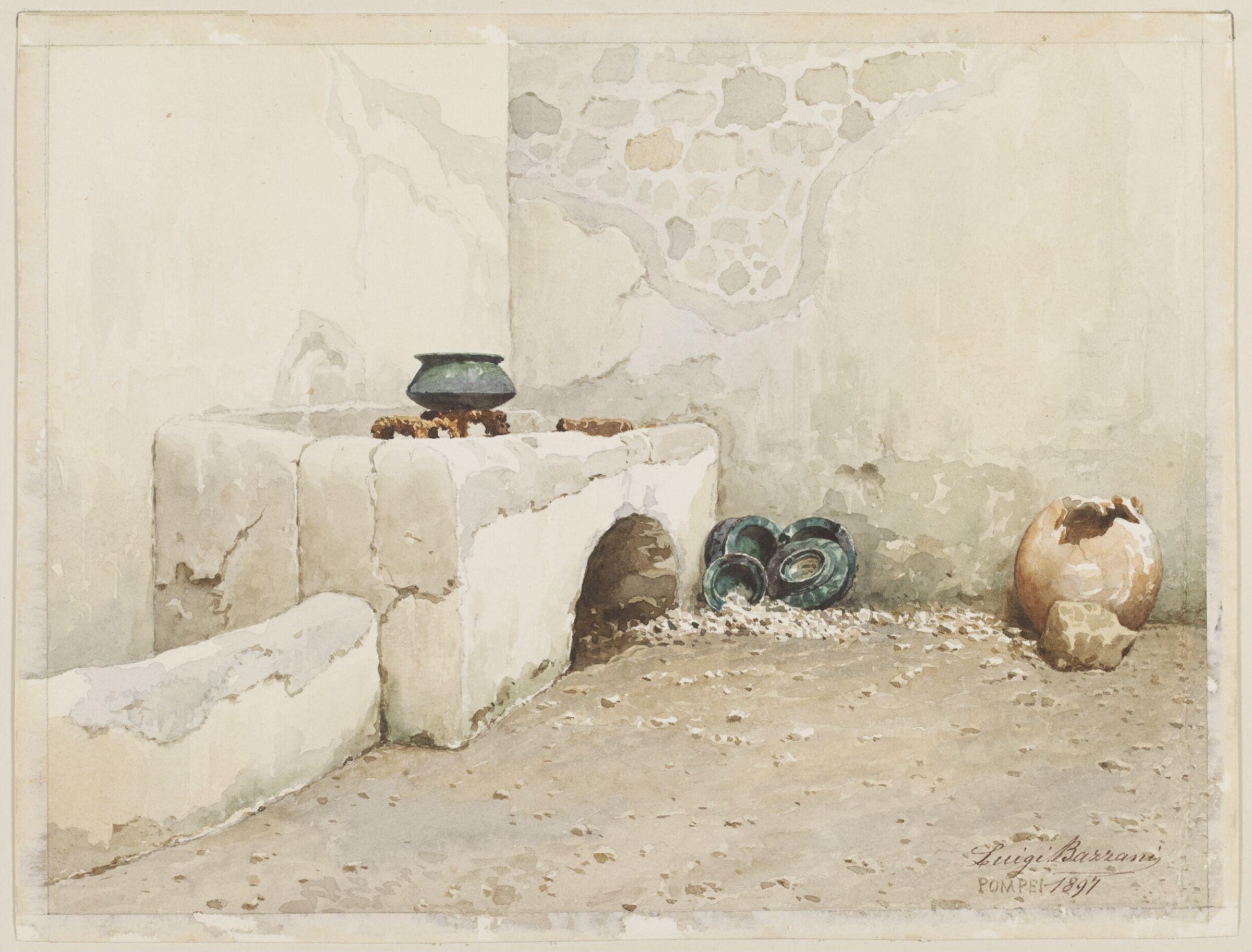Painting of Pompeii, Luigi Bazzani, 1897