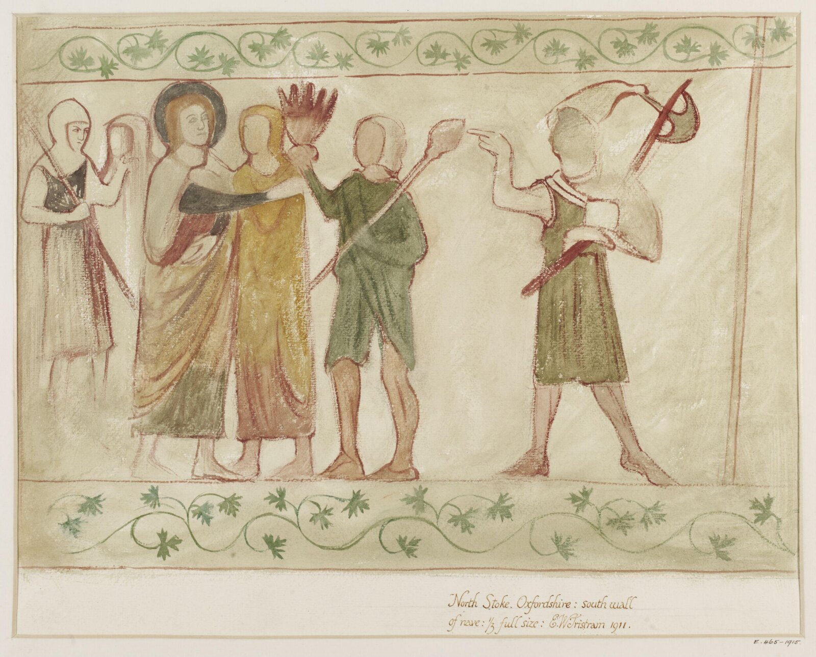 Watercolour drawing, Ernest William Tristram, 1911