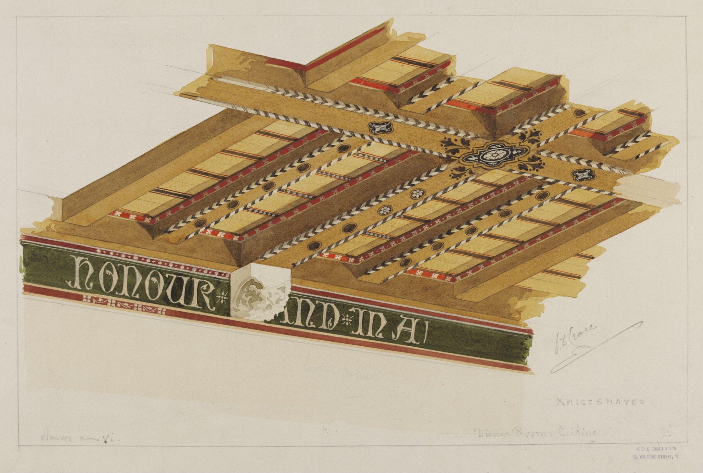 Design for decoration at Knightshayes Court, John Dibblee Crace, 1876