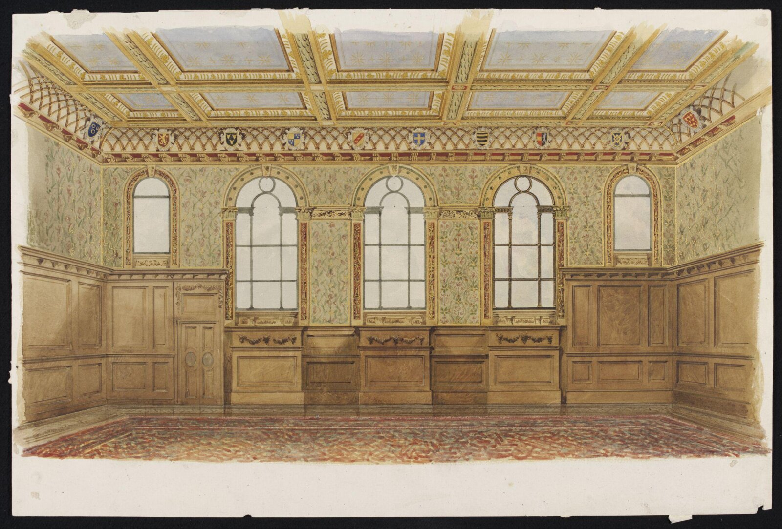 Vintners' Hall mural and ceiling decoration, John Gregory Crace, 1869