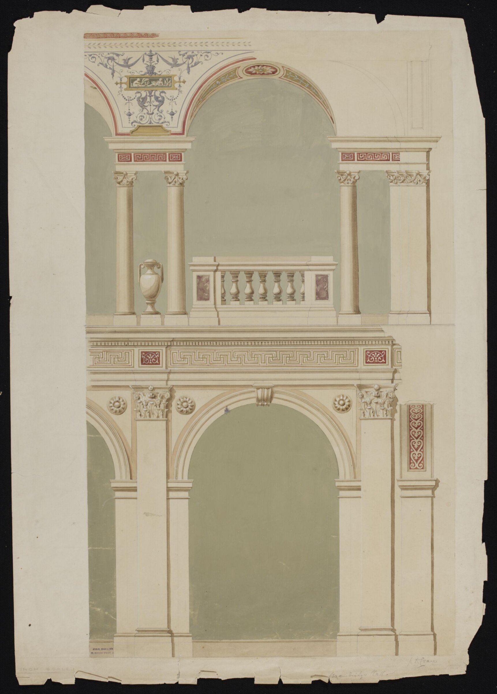 Mural decoration at Brambridge Hall, John Dibblee Crace, circa 1880