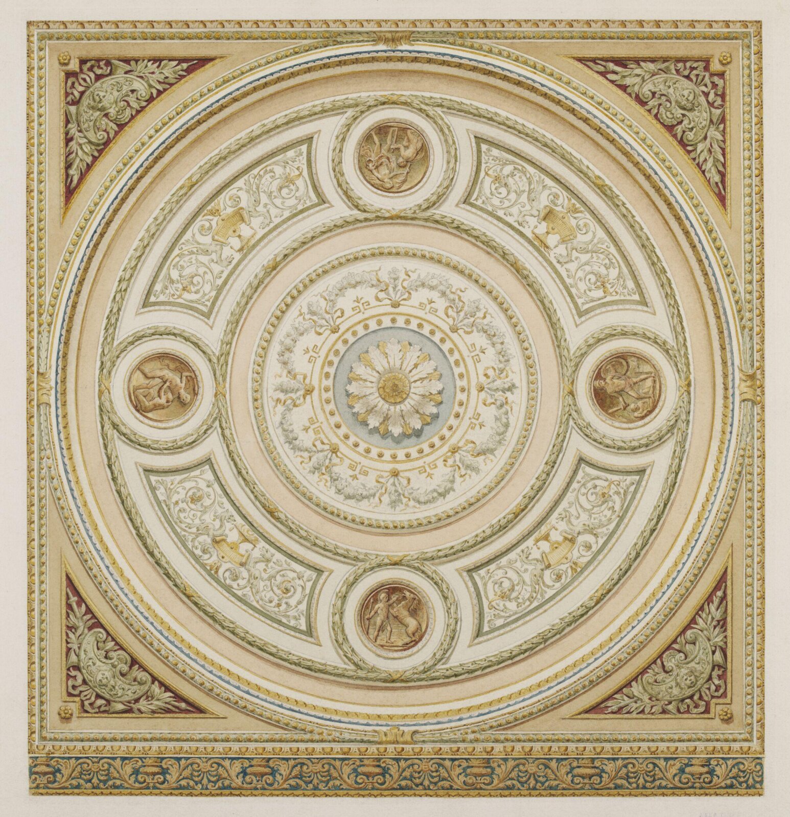 Design for a ceiling at Grosvenor House, John Gregory Crace, mid 19th century