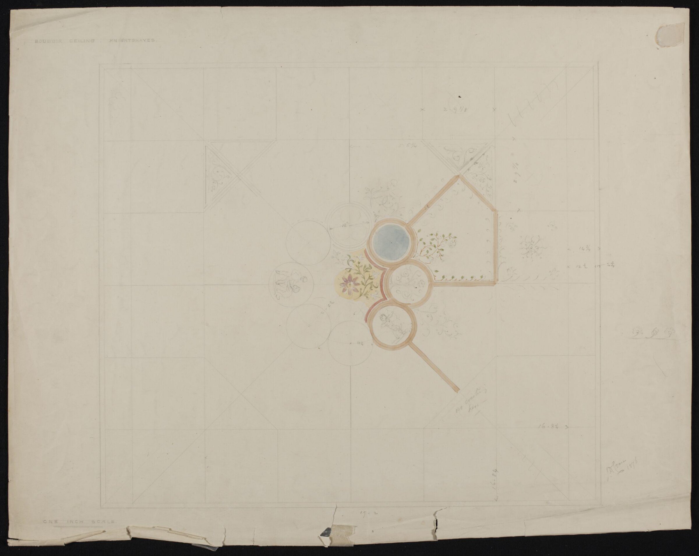 Design for decoration at Knightshayes Court, John Dibblee Crace, 1876