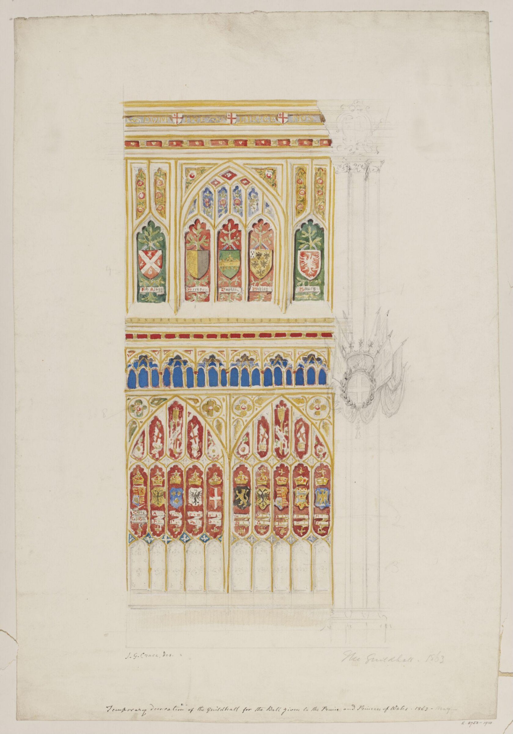 Drawing, John Gregory Crace, circa 1863
