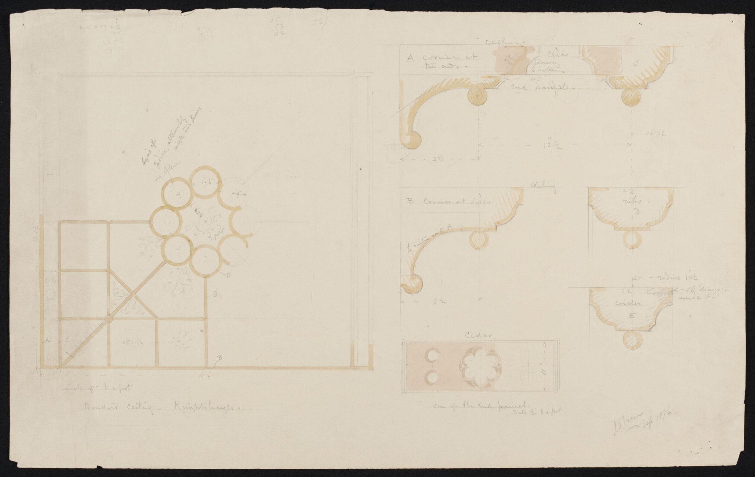Design for decoration at Knightshayes Court, John Dibblee Crace, 1876