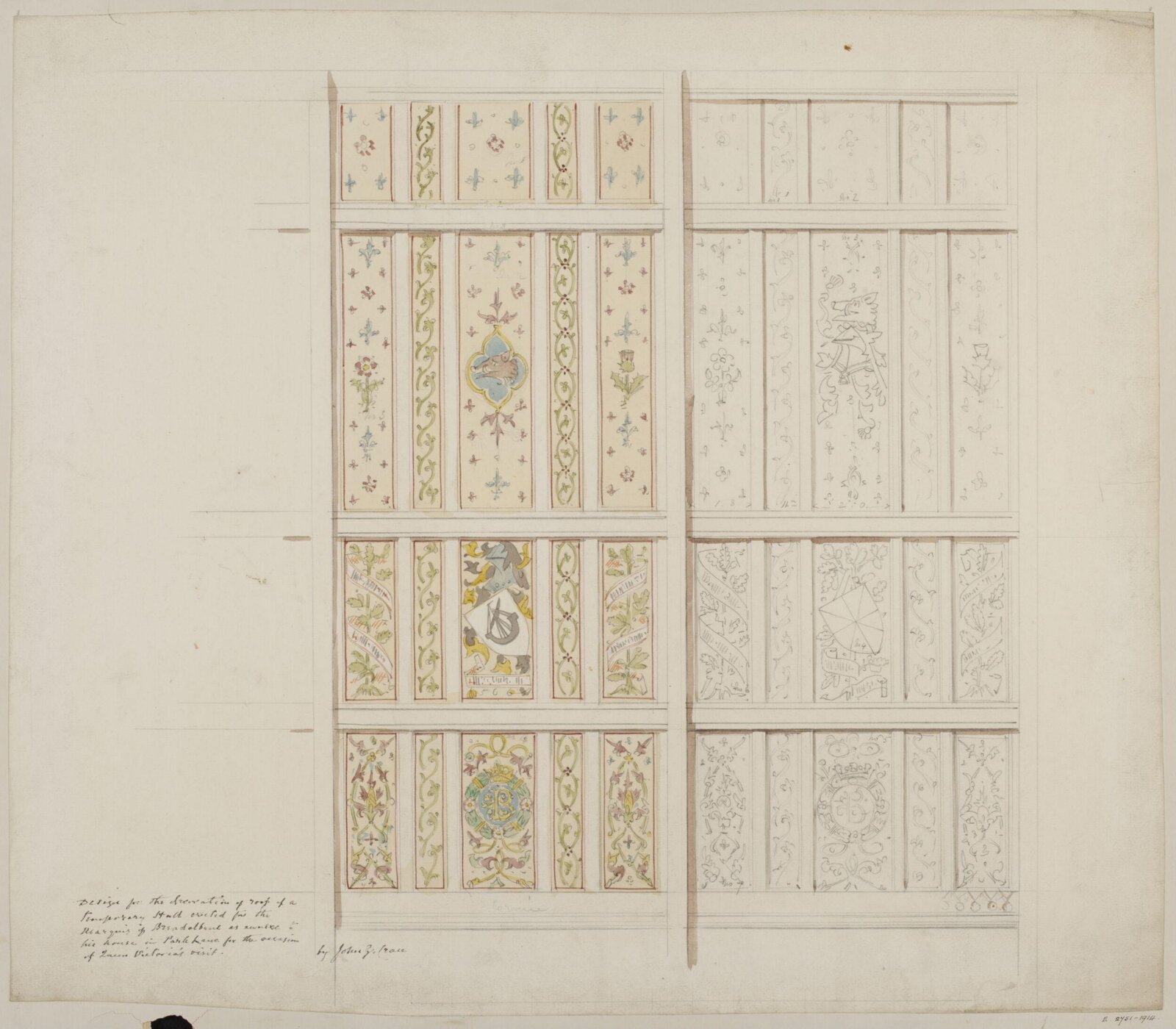 Drawing, John Gregory Crace, circa 1851-54