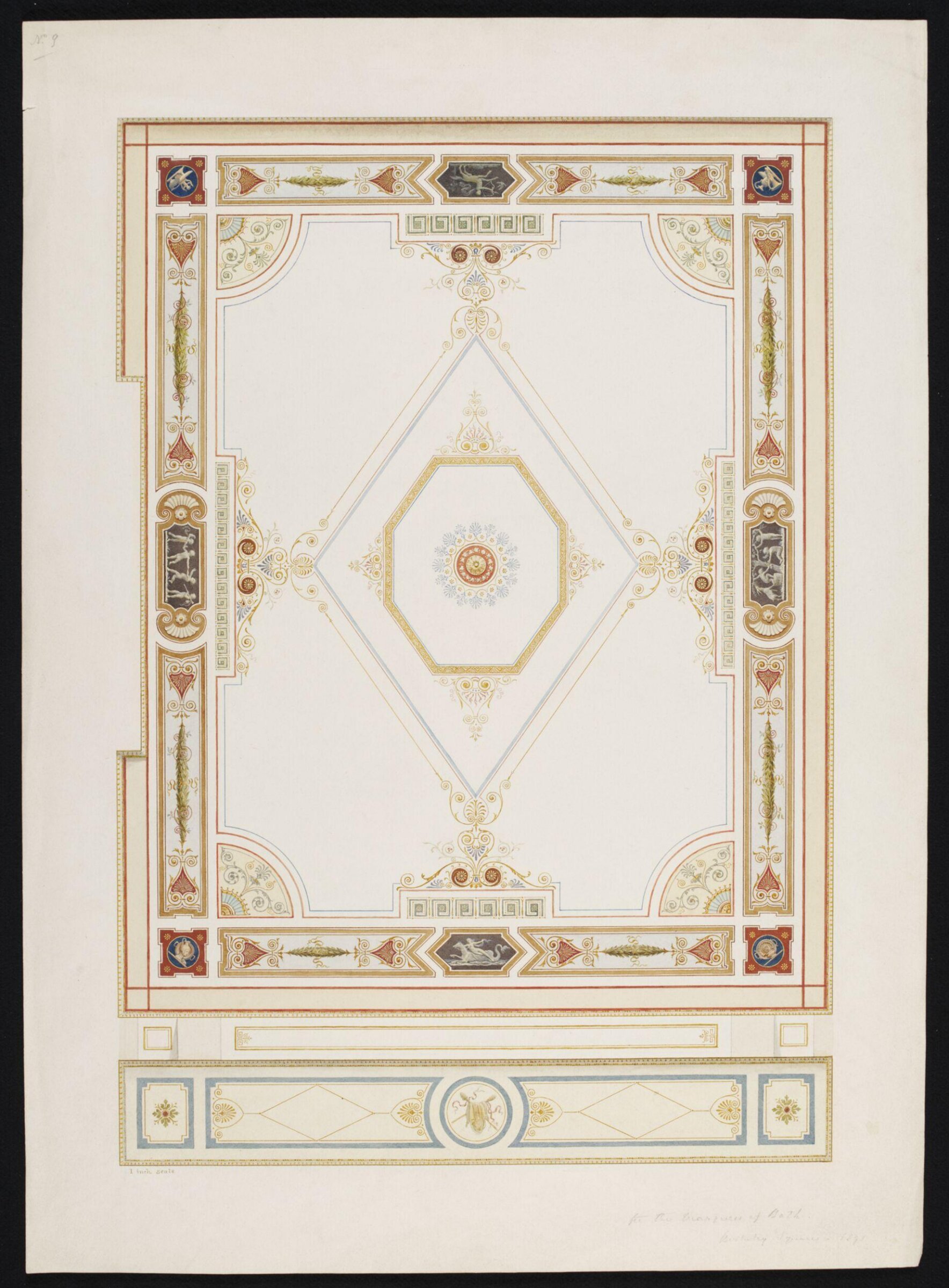 Design for a ceiling at 48, Berkeley Square, John Dibblee Crace, 1891