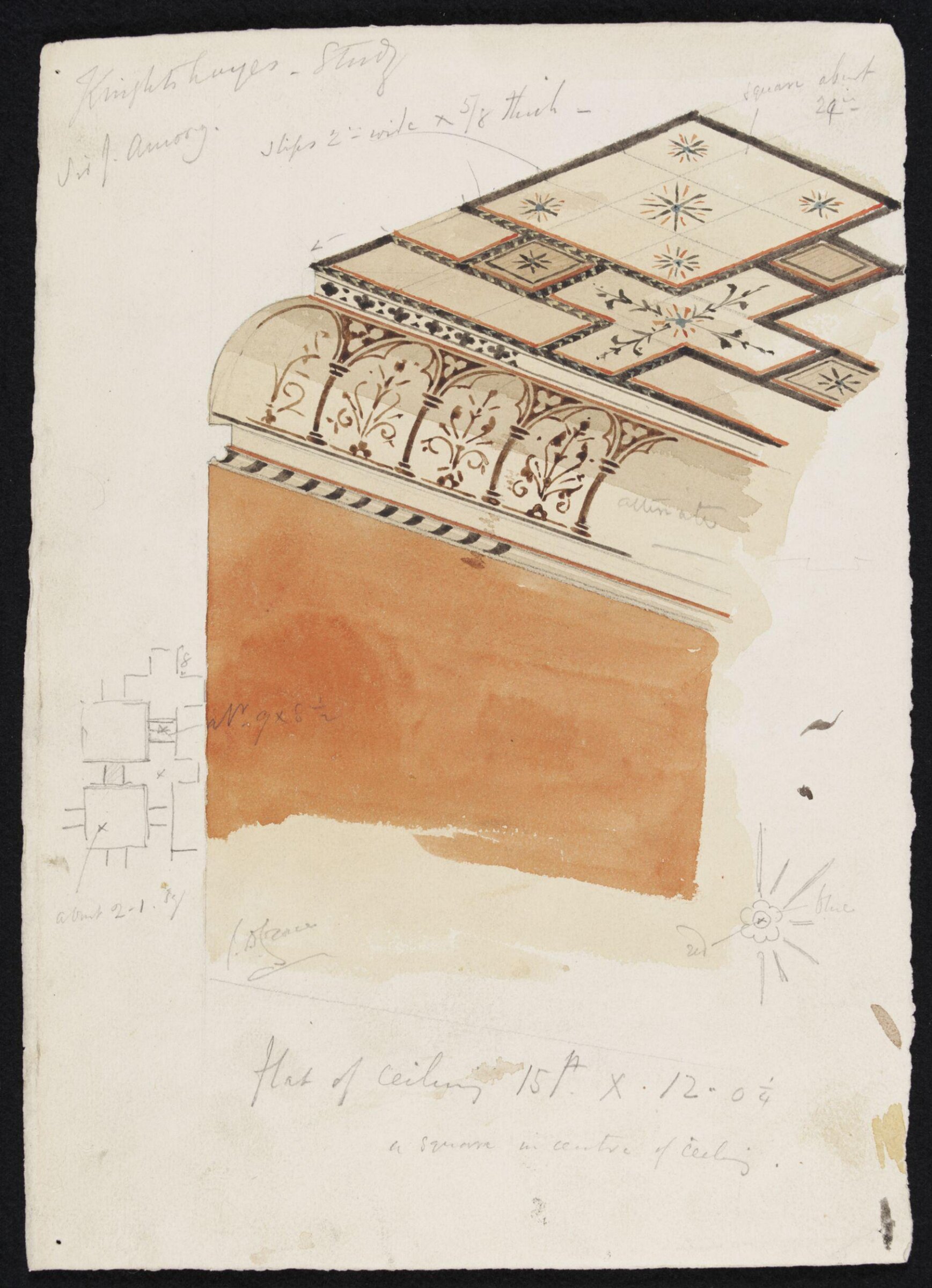 Design for decoration at Knightshayes Court, John Dibblee Crace, 1876