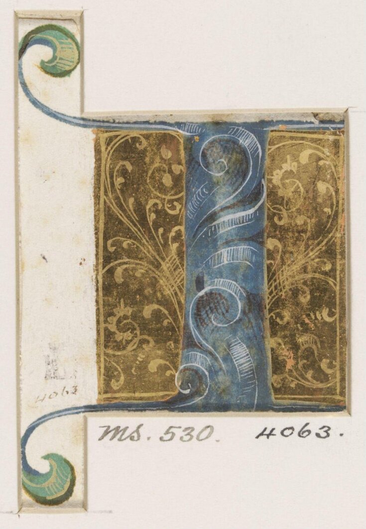 Illuminated initial from printed book top image