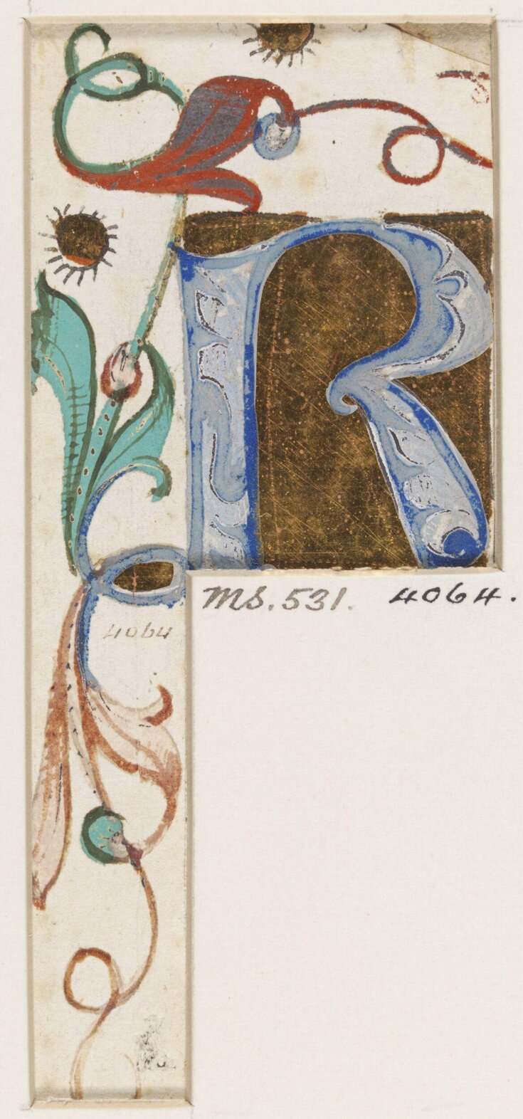 Illuminated initial from printed book top image