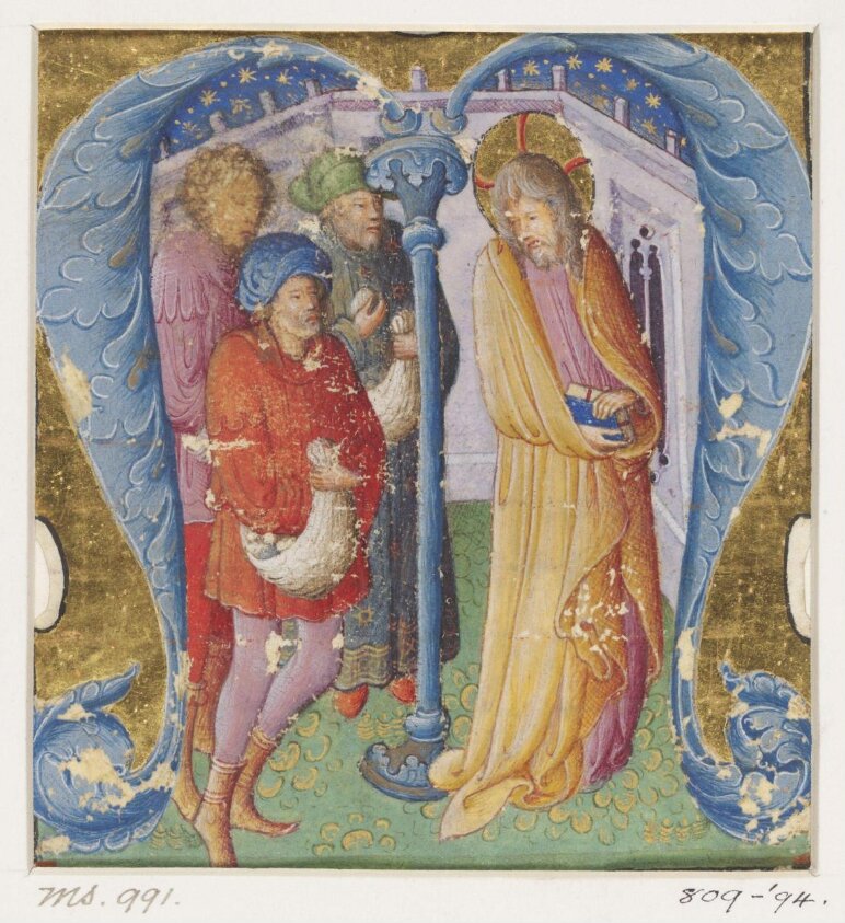 Historiated initial from a choirbook (1430s) by Filippo da Verona
