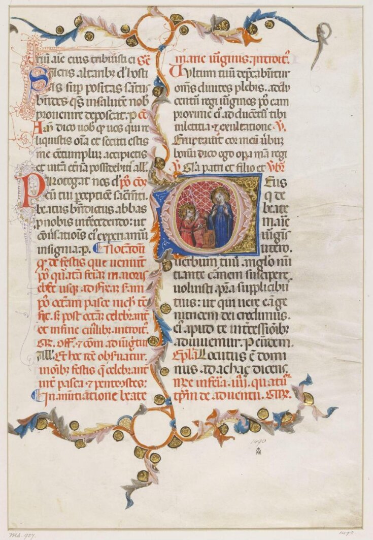 Leaf for the feast of the Annunciation from a Missal top image