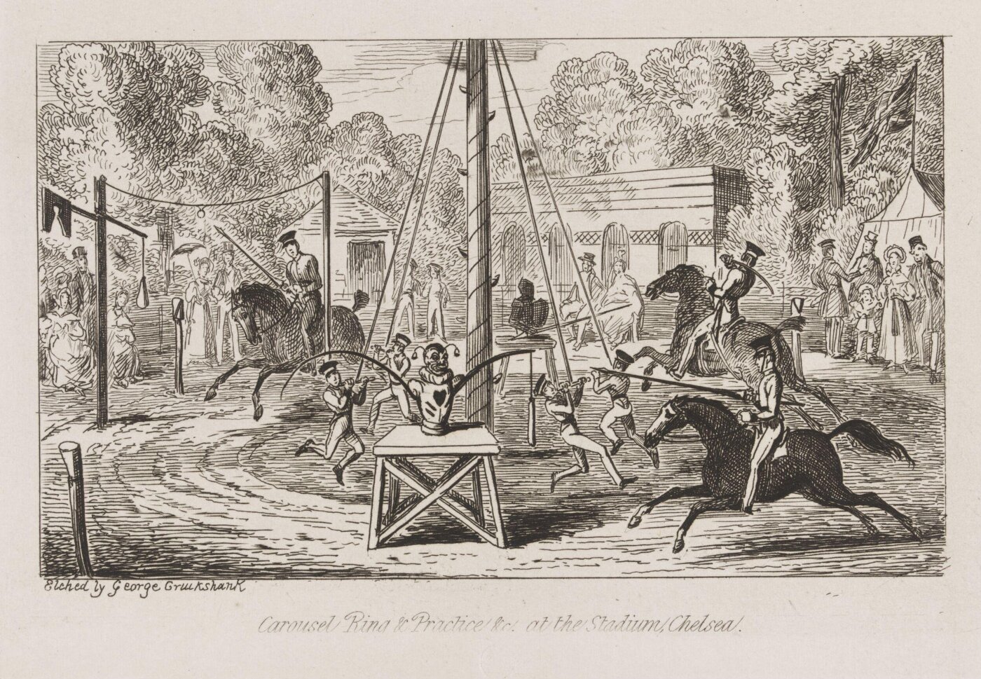 Cruikshank, George, Carousel Ring & Practice &c. at the Stadium, Chelsea.