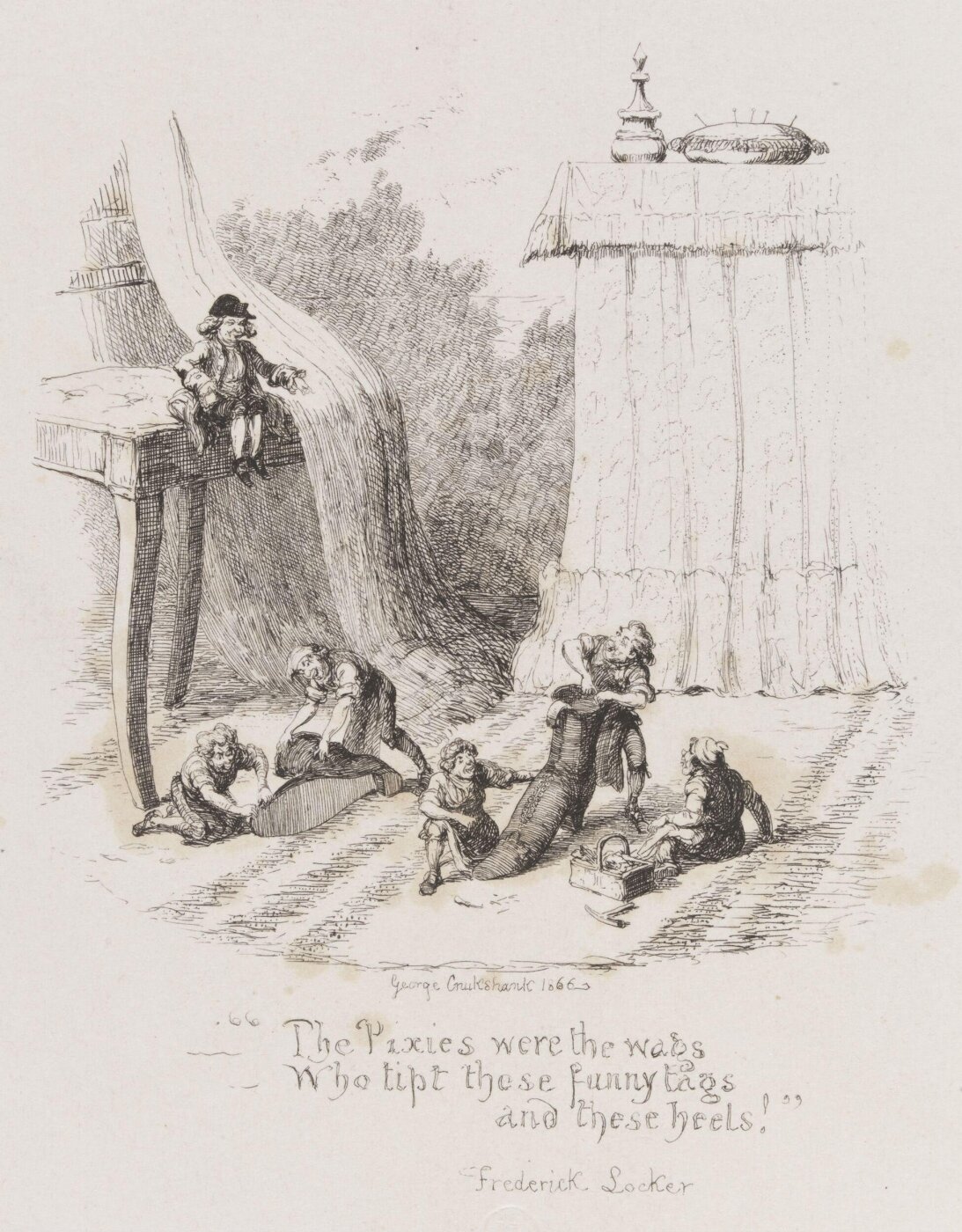 Cruikshank, George, The Pixies were the wags Who tipt these funny tags and these heels!
