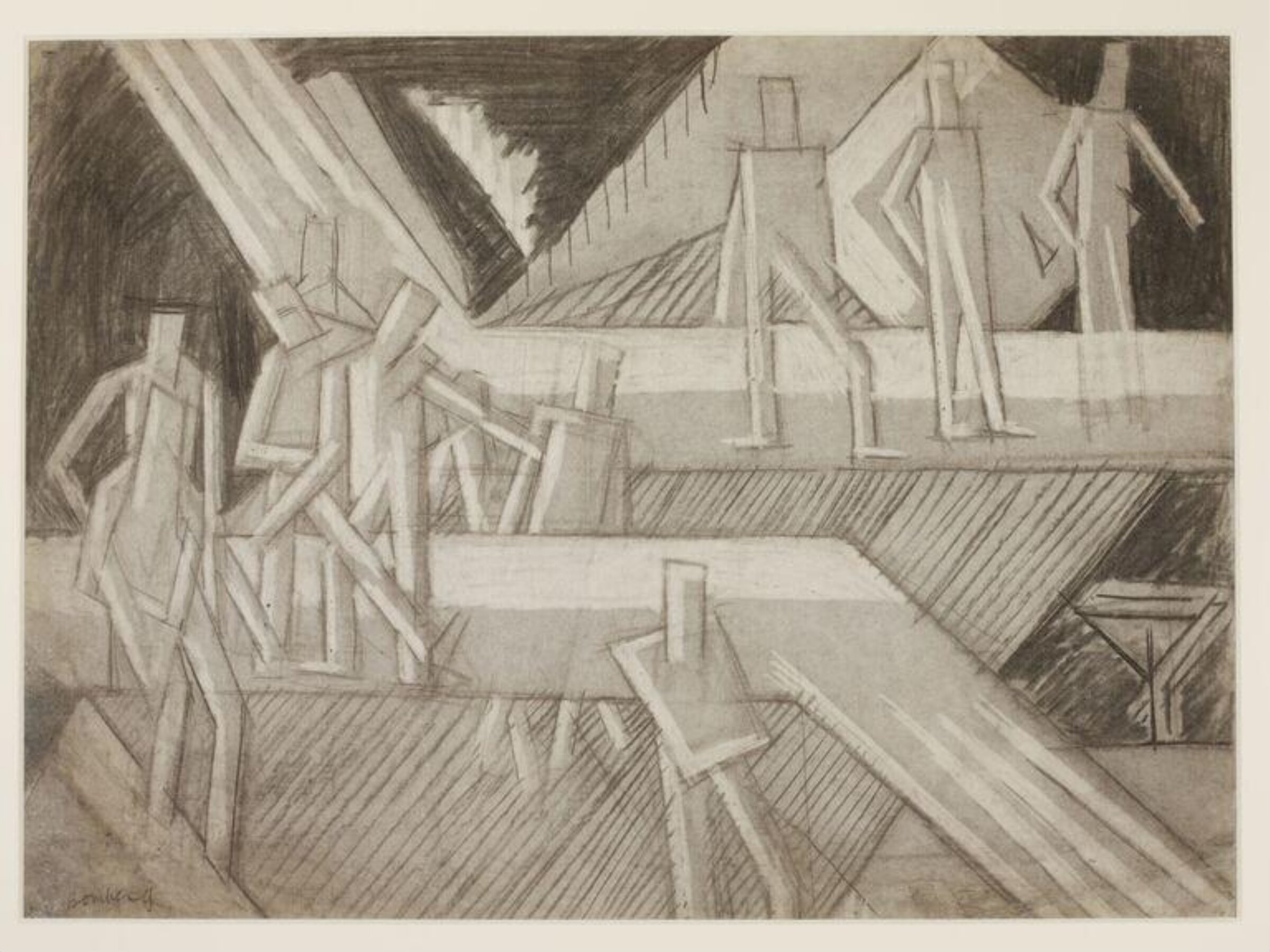 Cubist composition, David Bomberg, circ. 1912-13