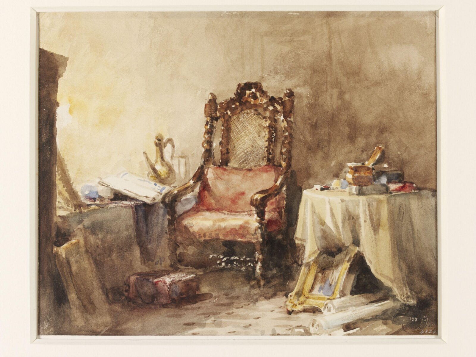 Study for 'The Antiquary's Cell', Edward William Cooke, 1835
