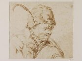 Head and Shoulders of a Peasant Wearing a Close-fitting Cap with a Feather thumbnail 2