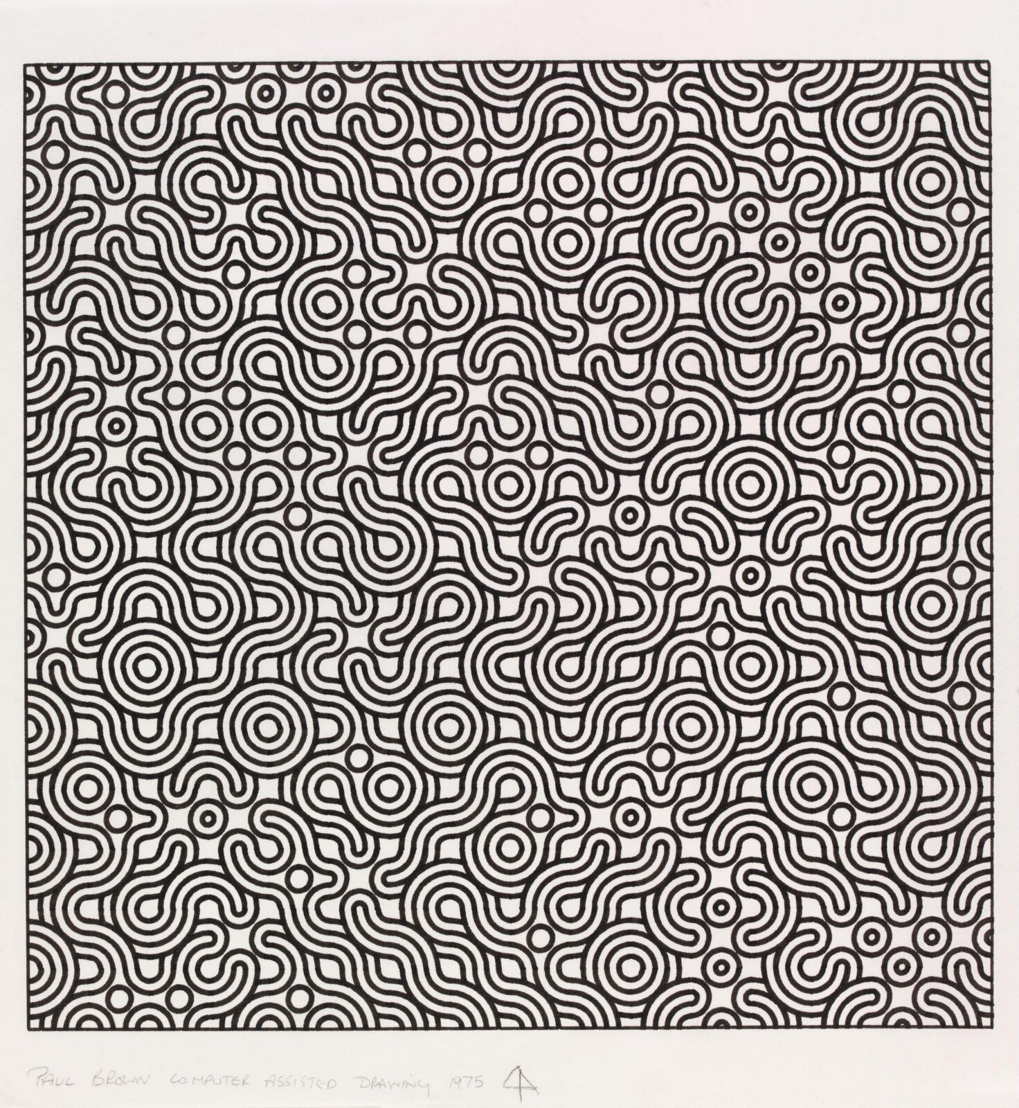 Untitled, Computer Assisted Drawing, Paul Brown, 1975
