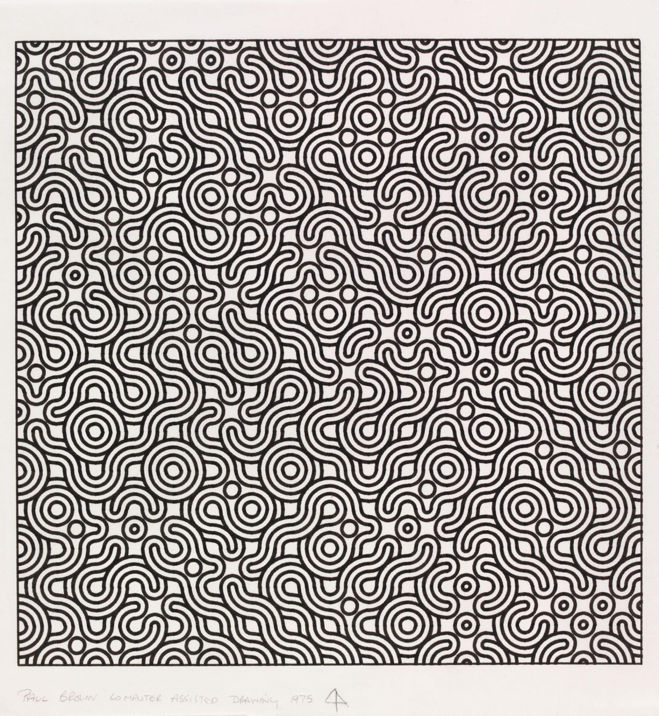 Untitled, Computer Assisted Drawing, Paul Brown, 1975