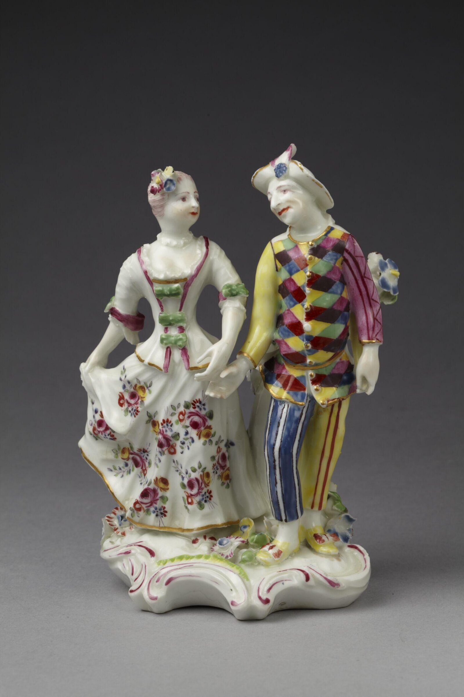 Harlequin and Columbine, Derby Porcelain Factory, ca. 1755-1760
