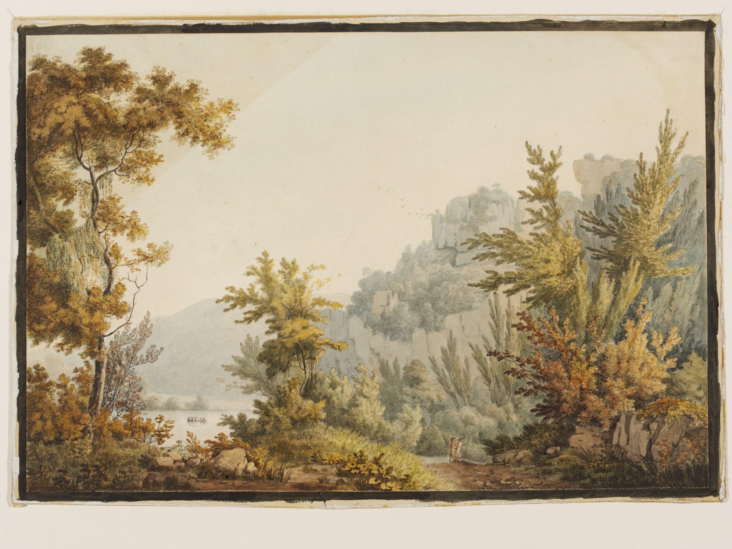 Landscape with Lake and Cliffs, William Day, ca. 1782 - ca.1801