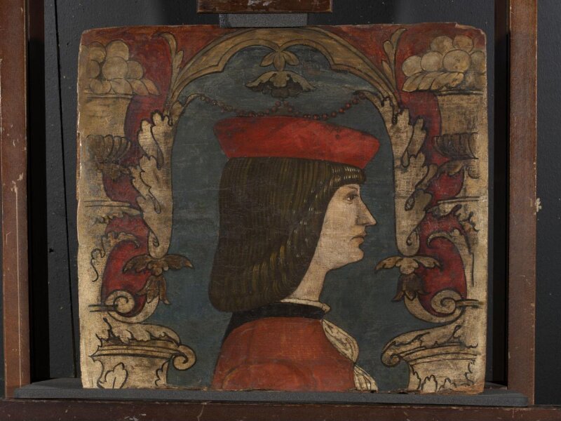 Profile bust of a man facing right