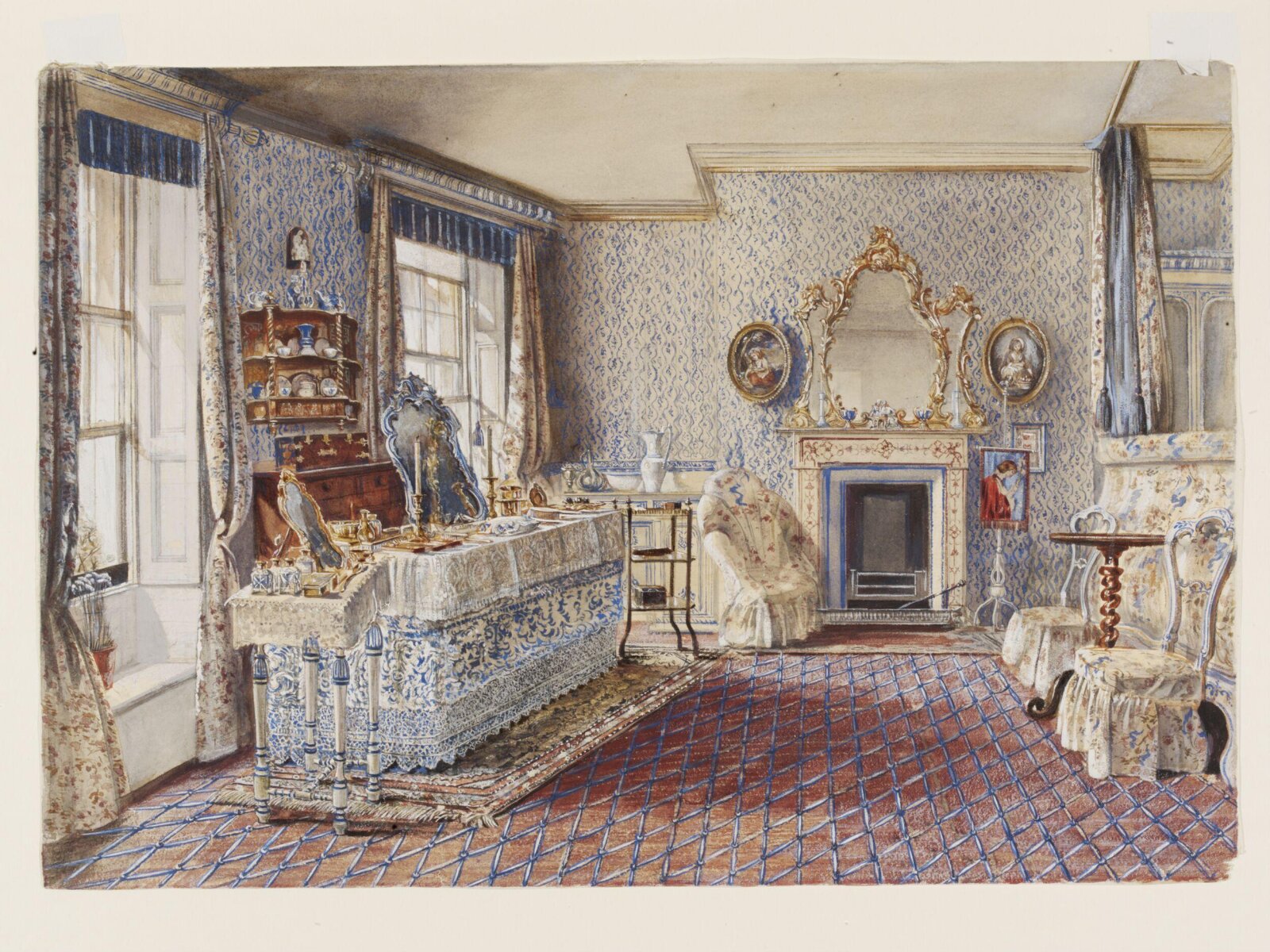 Watercolour, Samuel Rayner, c. 1855