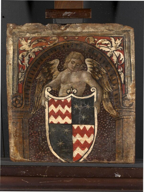 A Cupid with a coat of arms