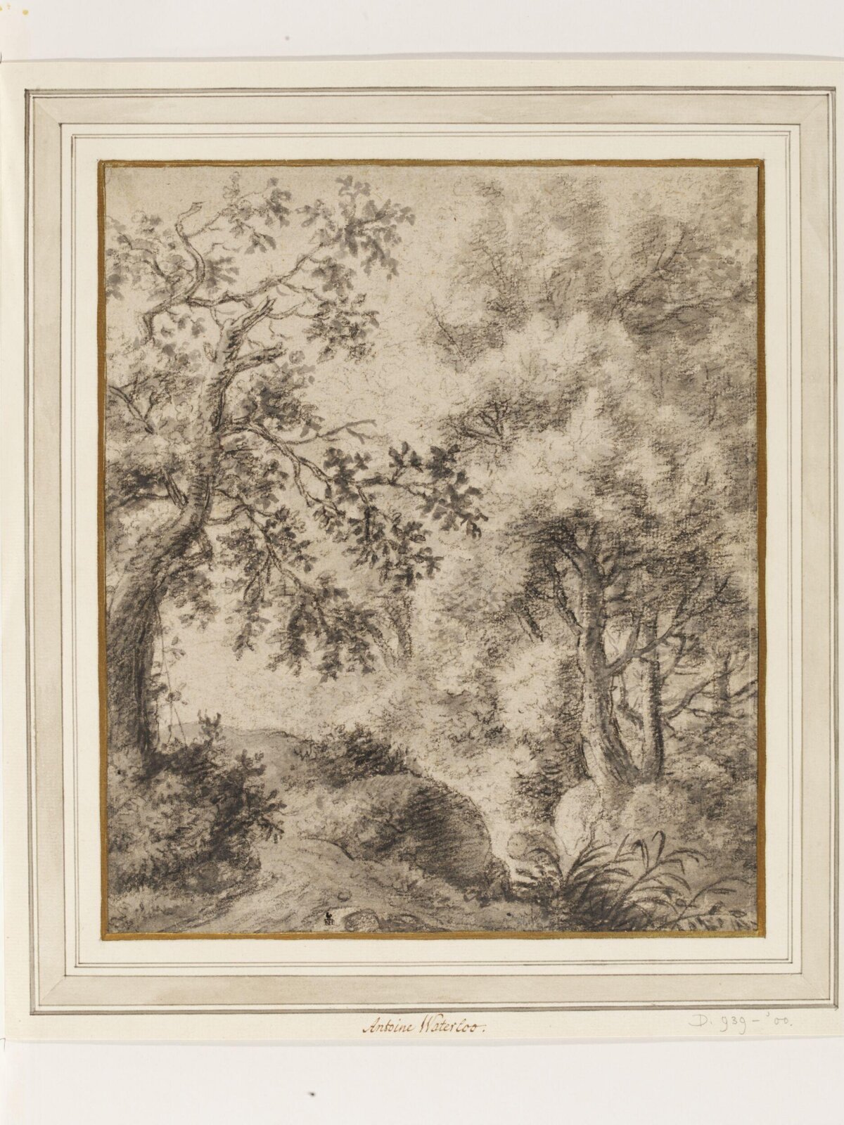 Wooded Landscape with a Path among Trees, Anthonie Waterloo, 1610-1690