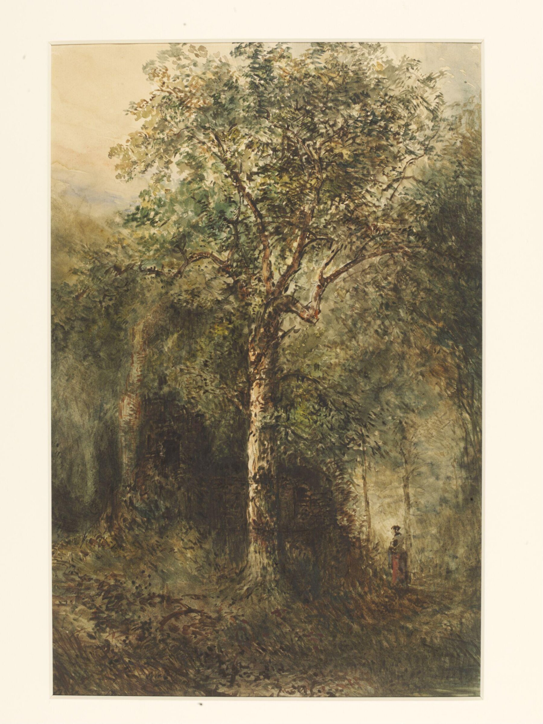 Woman walking in the Valkhof Park, Nijmegen, Petrus Marius Brouwer, c.1872