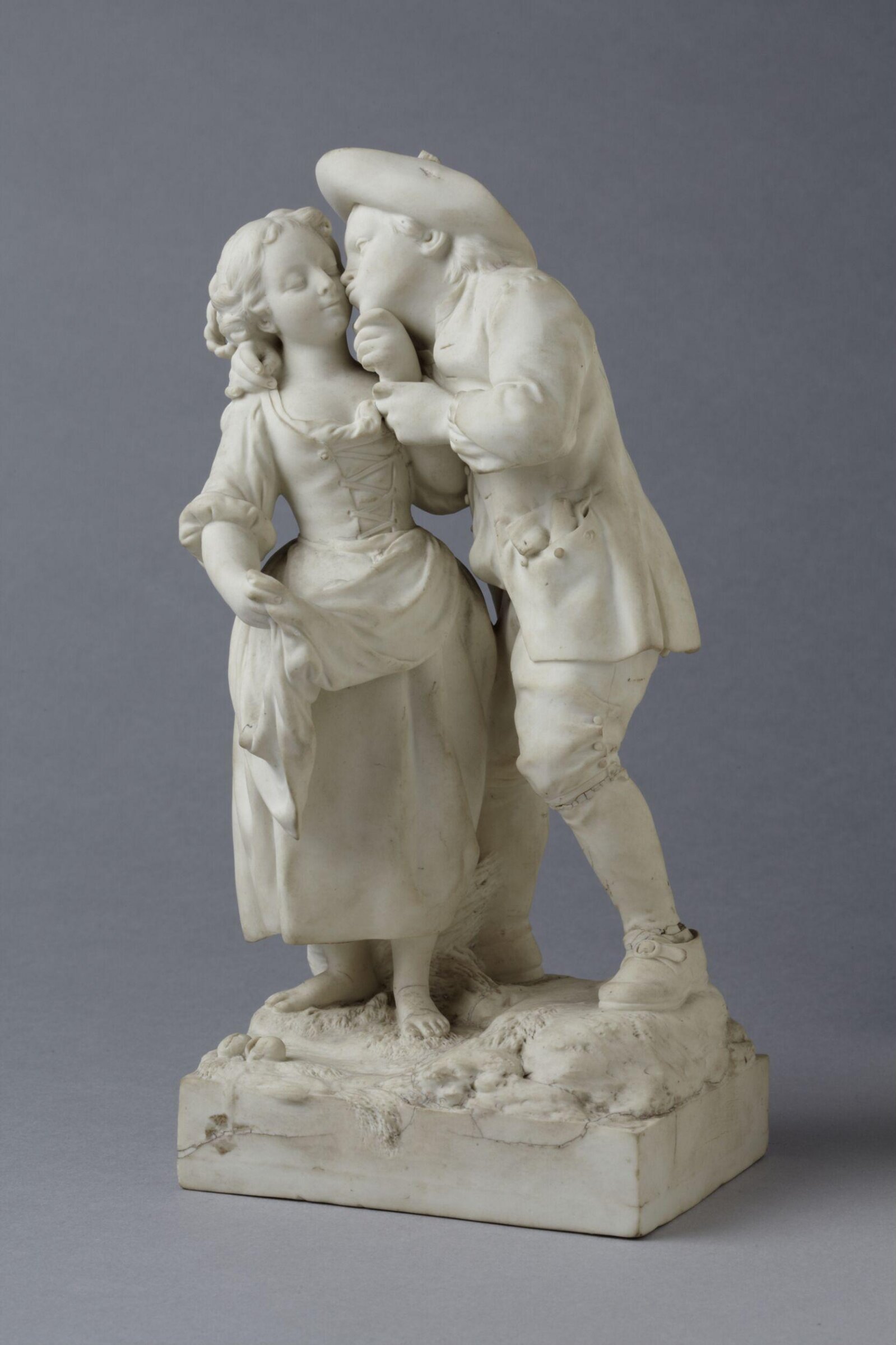 A boy kissing a girl, Lunéville pottery factory, ca. 1765-ca. 1789