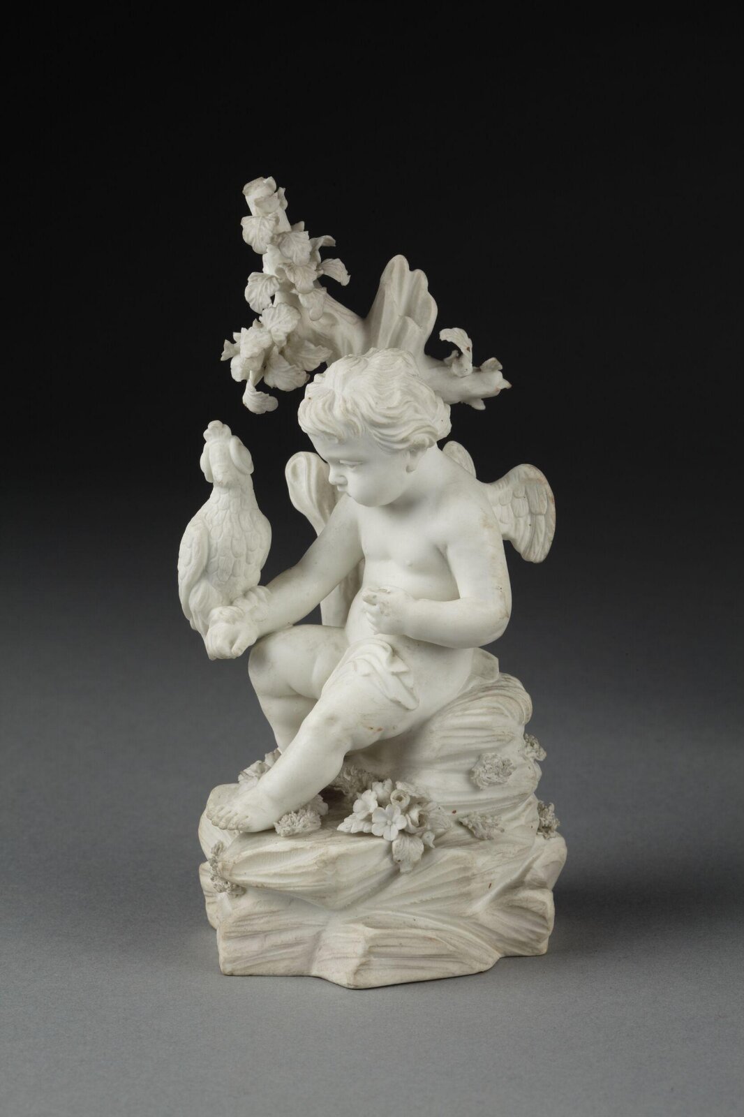 Cupid seated with a falcon, Nicholas Gauron, ca. 1770-1790