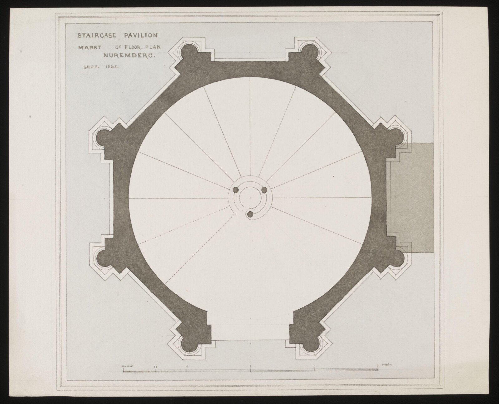 Drawing, Richard Phené Spiers, Sept 1865