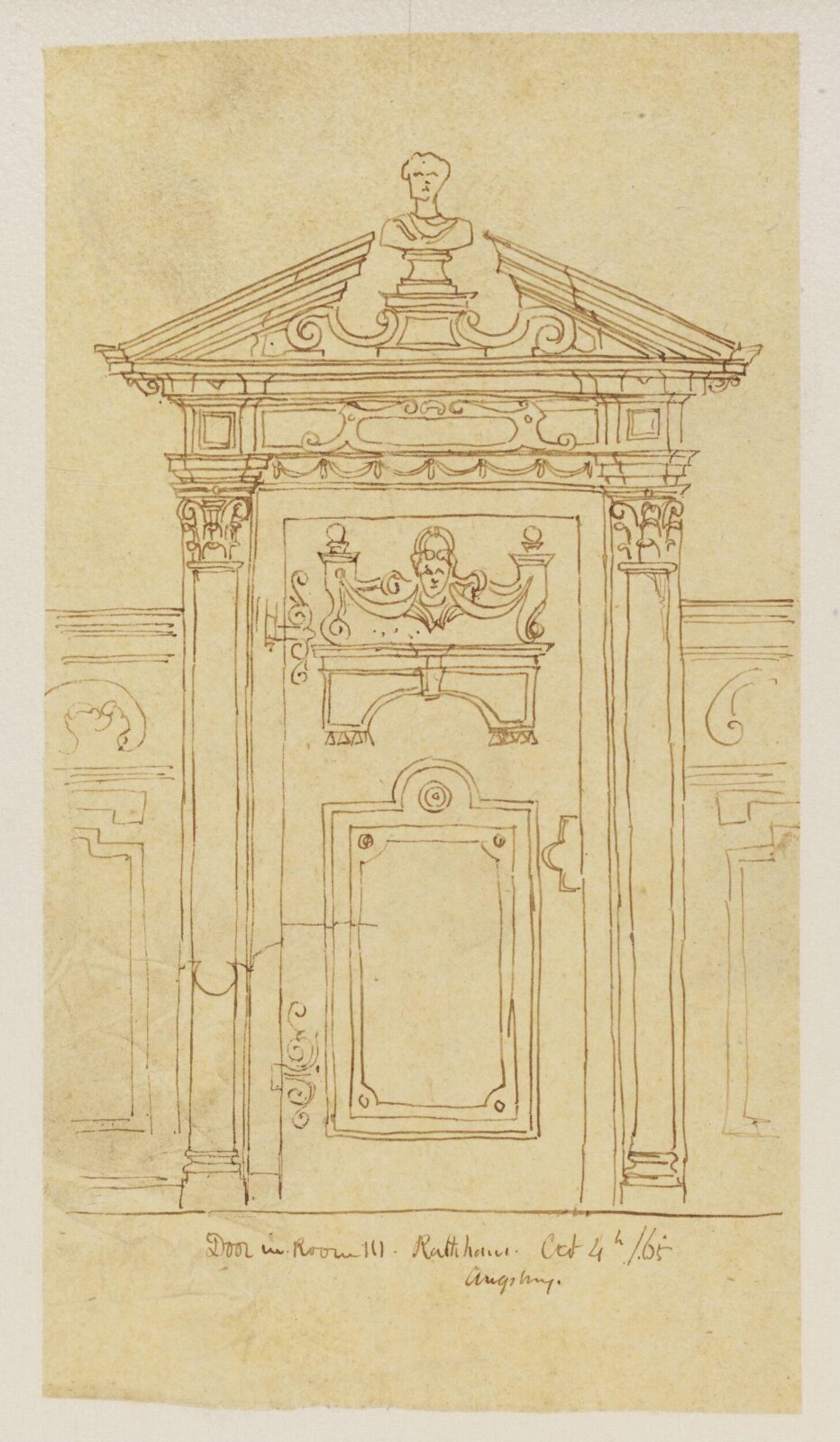 Drawing, Richard Phené Spiers, October 4th 1865
