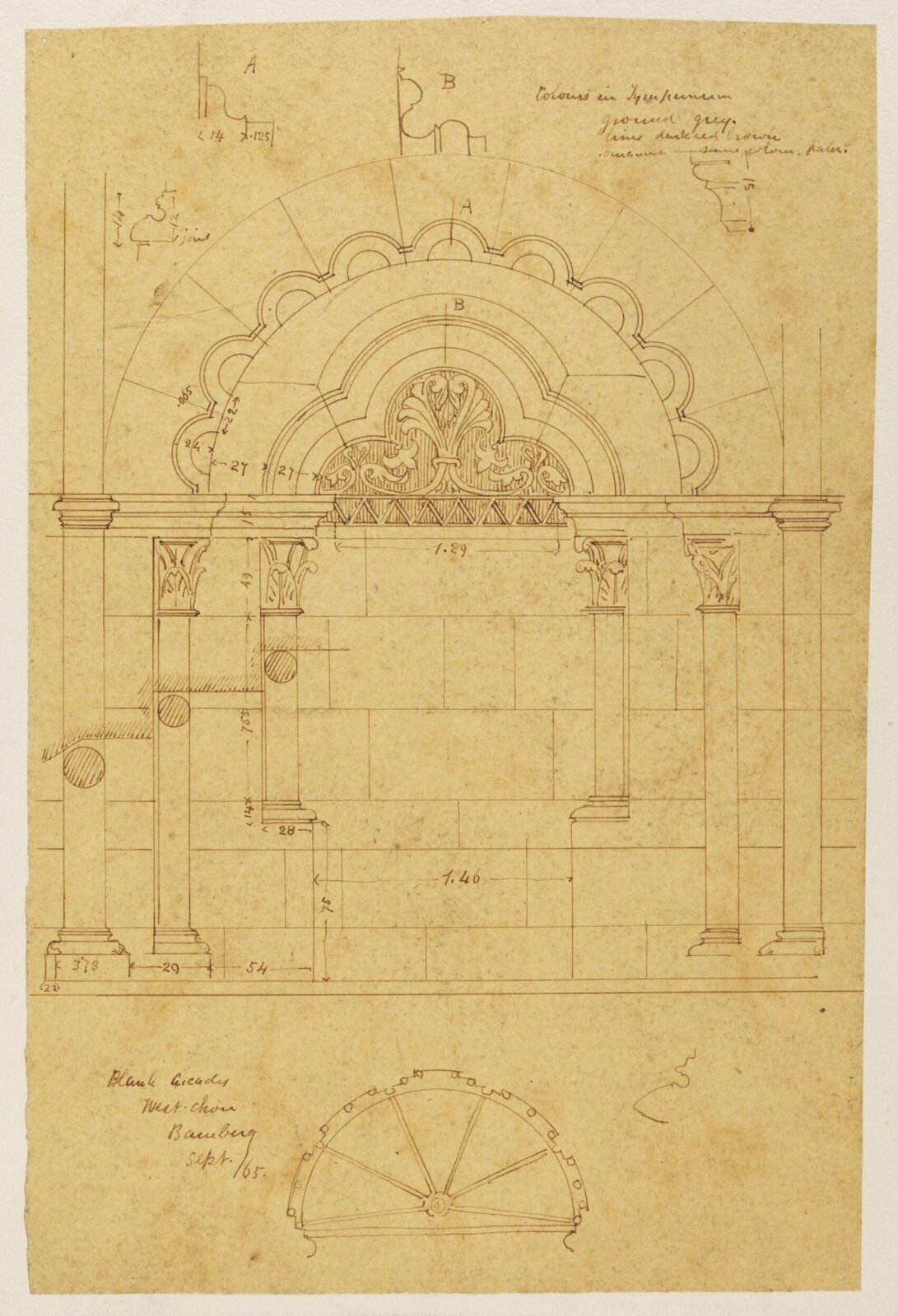 Drawing, Richard Phené Spiers, Sept 1865