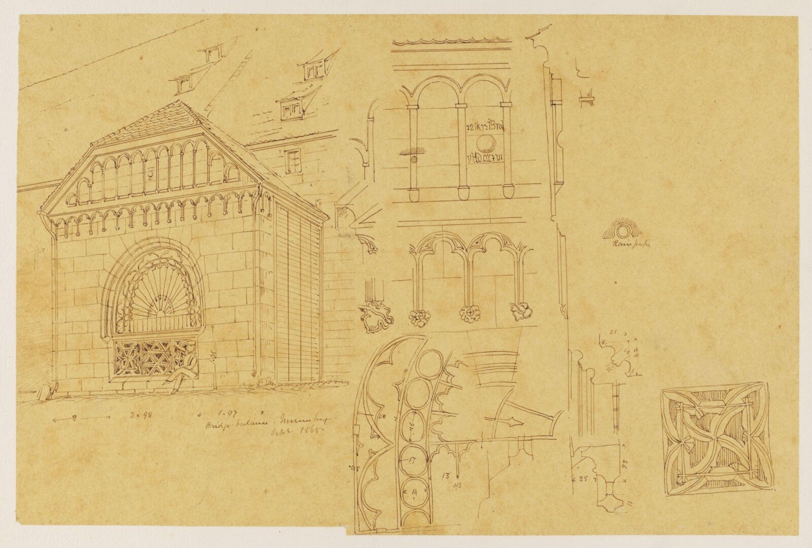 Drawing, Richard Phené Spiers, Sept 1865