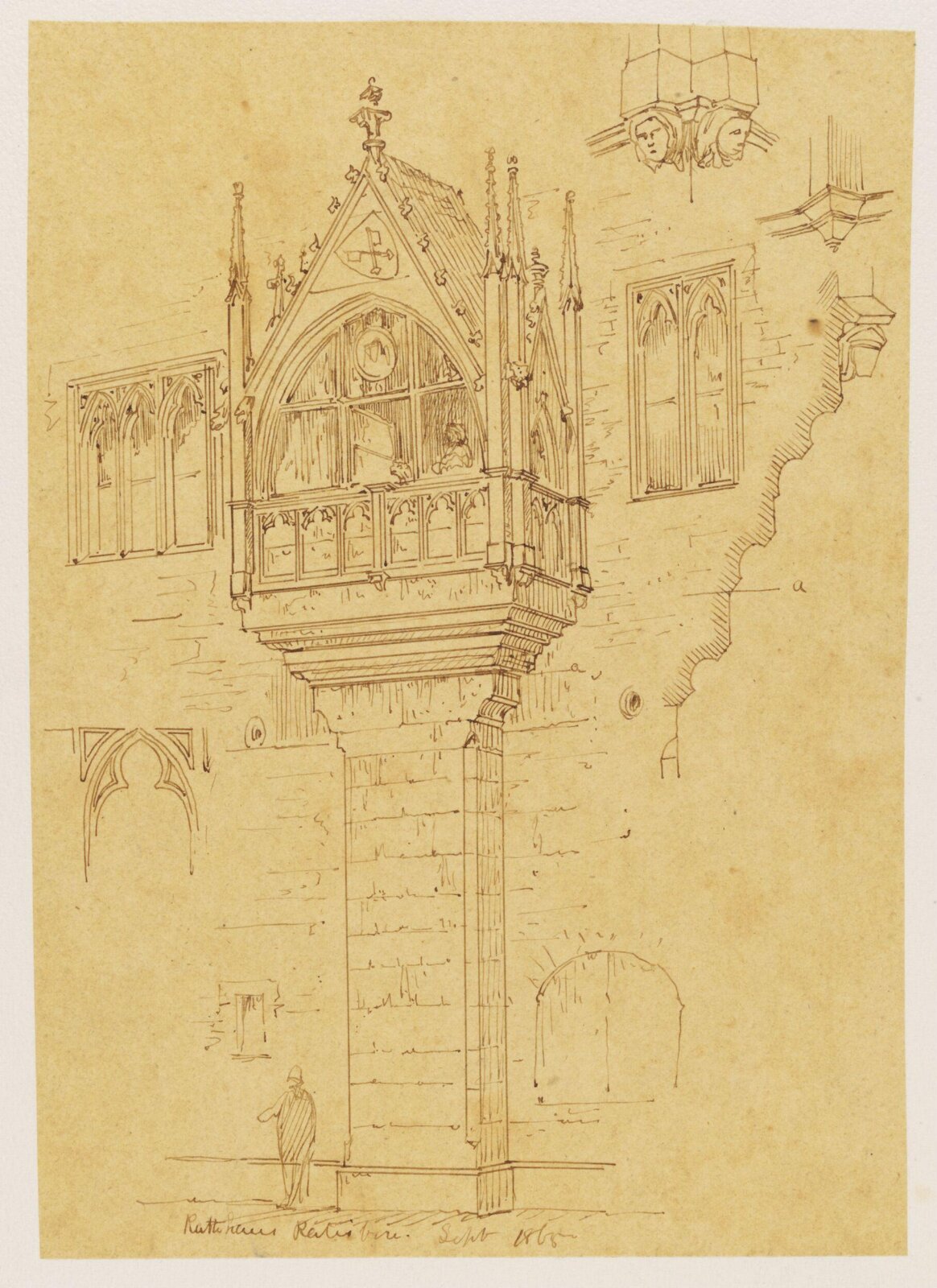 Drawing, Richard Phené Spiers, September 1868
