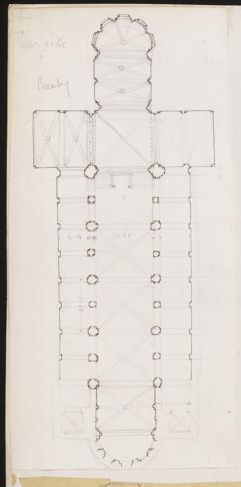 Drawing, Richard Phené Spiers, 26th September 1865