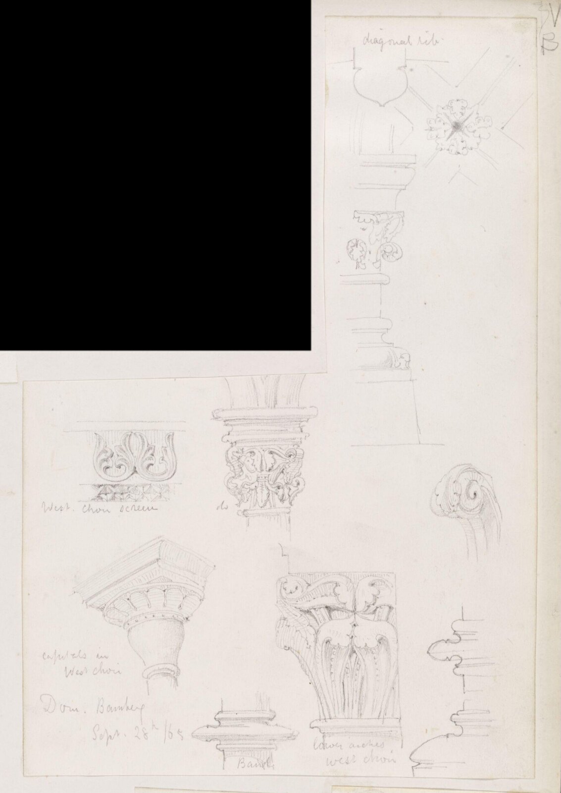 Drawing, Richard Phené Spiers, 28th September 1865