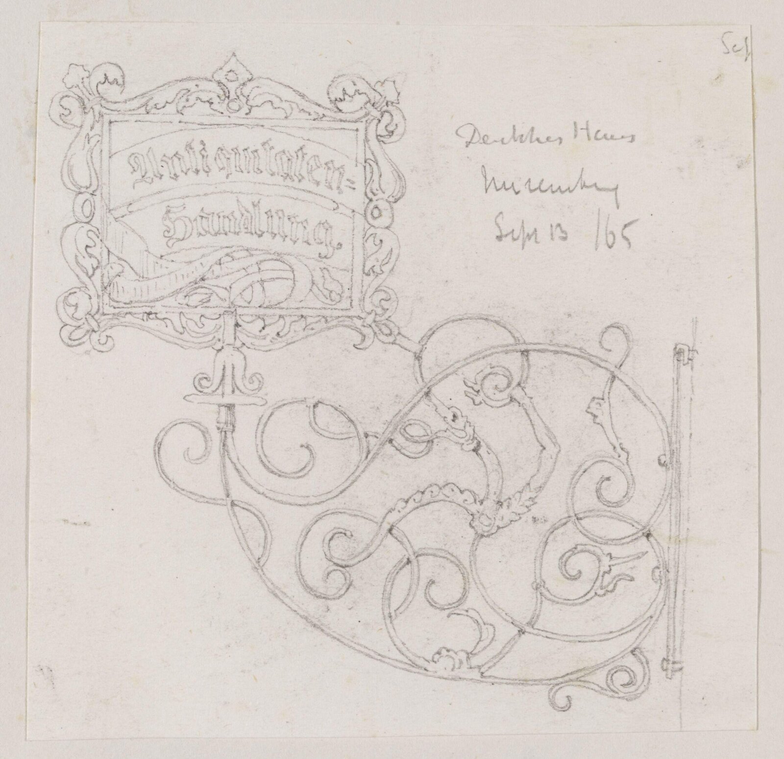 Drawing, Richard Phené Spiers, 13th Sept 1865
