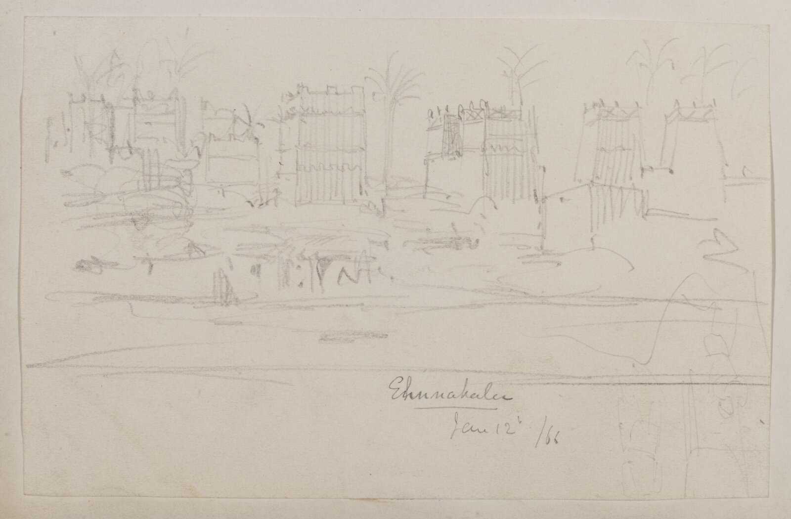 Drawing, Richard Phené Spiers, Jan 12th 1866