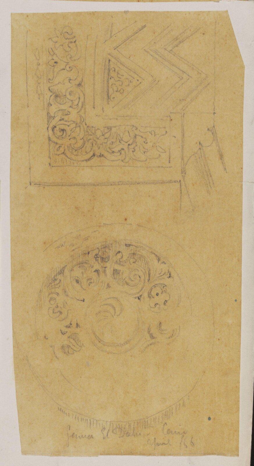 Drawing, Richard Phené Spiers, April 1866