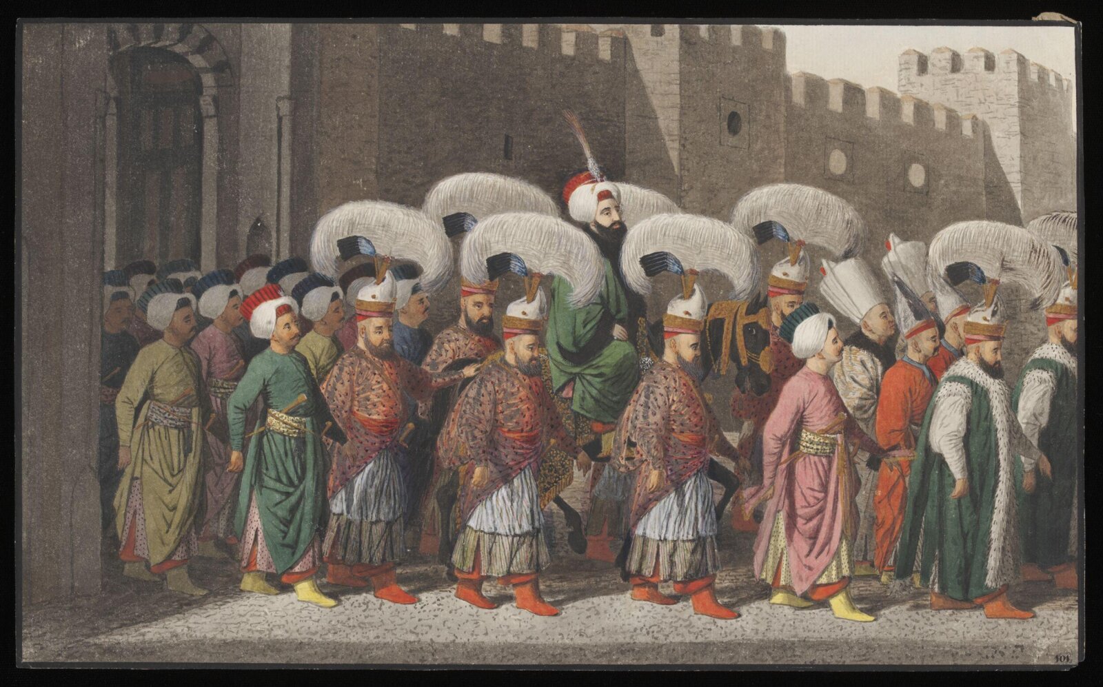The Sultan riding out in procession to Friday Prayers, about 1809